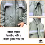 Heavy-Duty Rubber Raincoat (Olive Green) - Premium 2-Piece Waterproof Suit | Made in China - Image 6